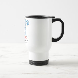 Branco da caneca de viagem das karmas