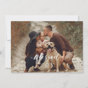 Branco de Cartão de Férias Abençoado