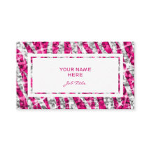 Branco do cartão de visita do retângulo do rosa da