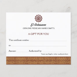 Branco do Certificado de Presente do Rosa Mexicano