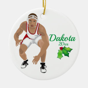 Branco do Enfeites de natal de Luta Personalizado 