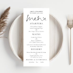 Branco do Menu Casamento de Script Elegante