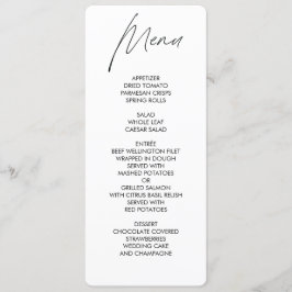 Branco do Menu de Casamento Redondo de Script Simp