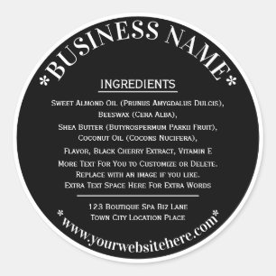 Branco do preto da etiqueta dos ingredientes