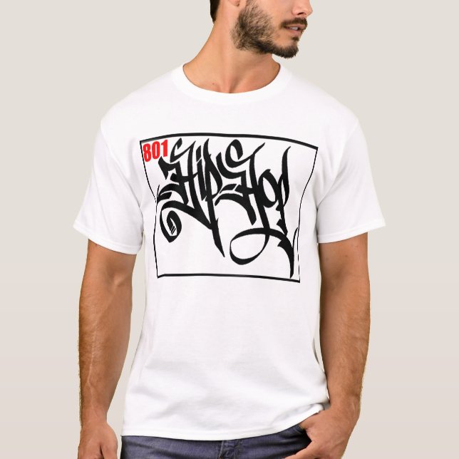 Branco do t-shirt de 801 Hip Hop (Frente)