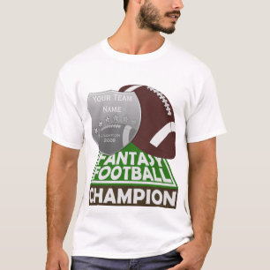 Branco do t-shirt do campeão do futebol da