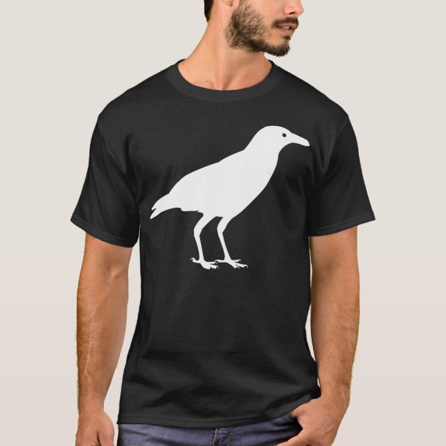 Branco do t-shirt do corvo (Frente)