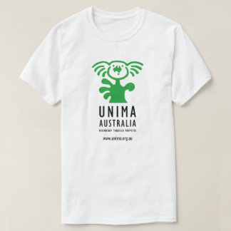 Branco do t-shirt dos homens de UNIMA Austrália