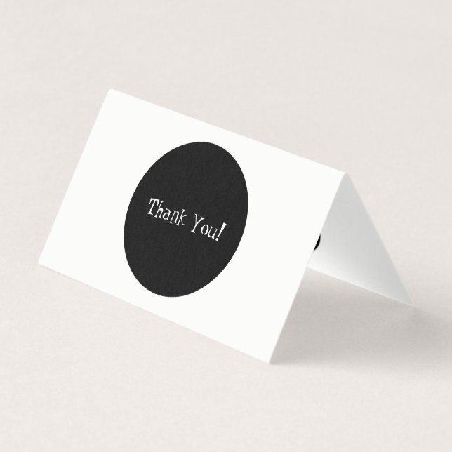Branco e preto clássico Obrigado Mini cartão dobra (Verso)