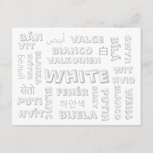 Branco - Idiomas coloridos em cartões postais