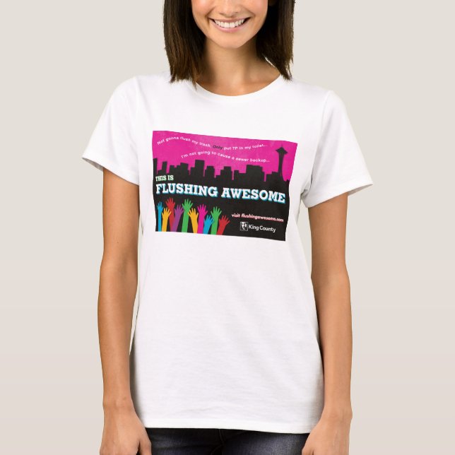 Branco impressionante de nivelamento do t-shirt (Frente)
