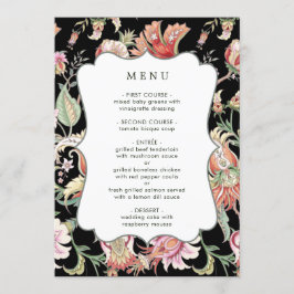 Branco | Menu de Casamento Floral Boho Fantasy Tro