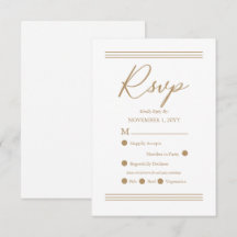 Branco moderno minimalista | RSVP Dourado antigo