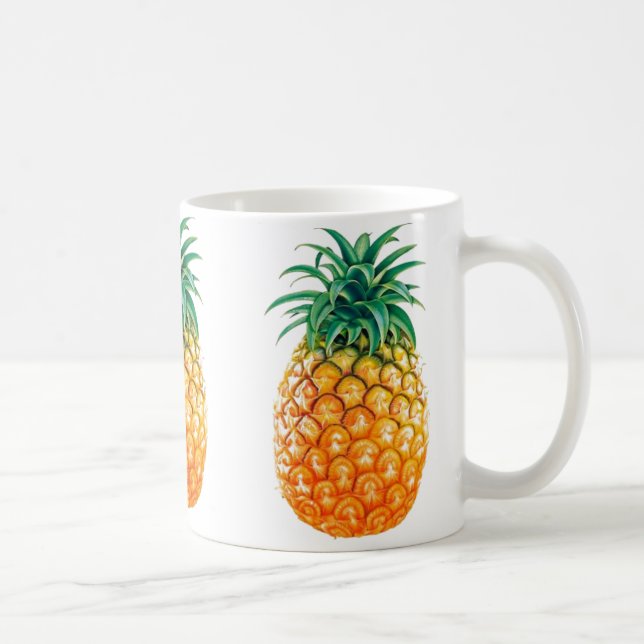 Branco na moda do abacaxi caneca branca clássica (Direita)