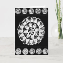 Branco no cartão preto da mandala