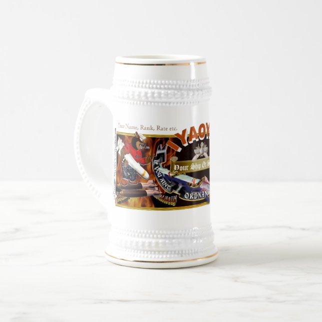 Branco/ouro da CANECA DE CERVEJA de IYAOYAS (Frente Esquerda)