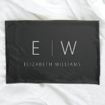 Branco preto minimalista elegante e moderno<br><div class="desc">Melhore o seu conjunto de cama com as nossas Capas de Travesseiro Clássicas Elegante Moderno Minimalista Monograma. Meticulosamente desenhados, essas fronhas combinam perfeitamente a sofisticação do eterno com o minimalismo contemporâneo, acrescentando um toque de elegância refinada ao seu quarto. Feitas com precisão e atenção aos detalhes, essas fronhas são mais...</div>