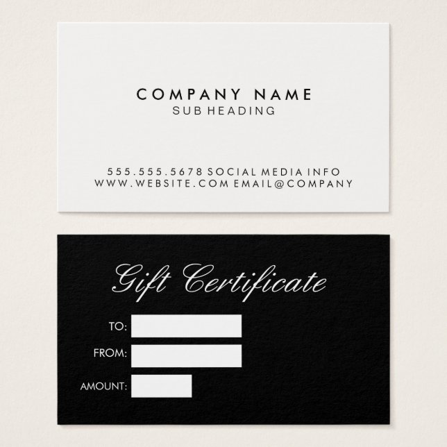 Branco preto minimalista simples (Frente & Verso)