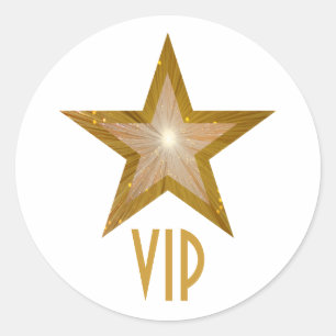 Branco redondo da etiqueta do VIP da estrela