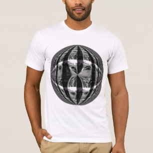 Branco redondo do t-shirt do preto do cromo da