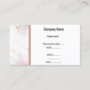 BRANCO ROSE DOURADA MARBLE CARTÃO DE VISITA