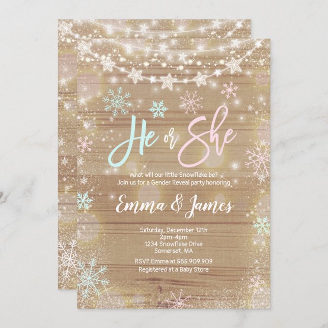 Branco rústico do convite gêmeo do chá de fraldas (Frente/Verso)