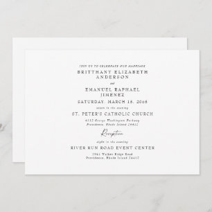 Branco Simples Sem Pais Listados Convite de Casame