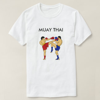 Branco tailandês do t-shirt de Muay (casa redonda)