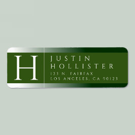 Branco & Verde Floresta | Etiqueta de Endereço de 