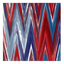 Branco vermelho e Zigzag azul