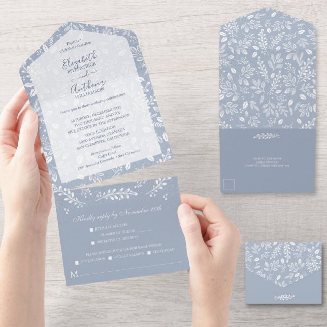 Brancos de Casamento Azul Dusty (Criador carregado)