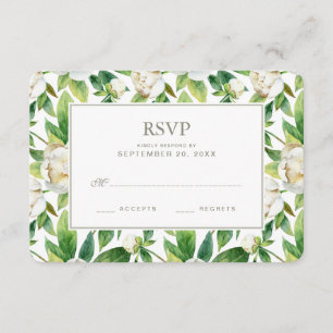 Brancos e Leaf Watercolor - RSVP