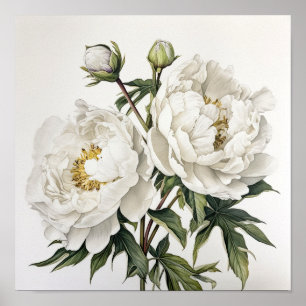 Brancos, Impressão de Arte Flor Poster