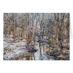 Branson Fall Creek Winter Neve Cartões de agradeci