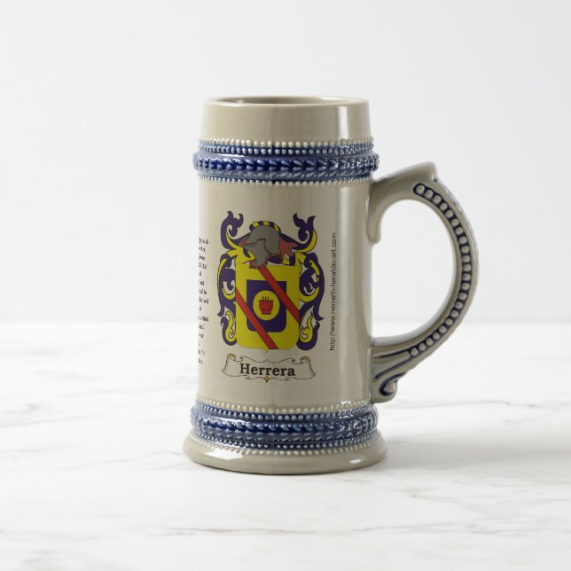 Brasão da família de Herrera em uma caneca de (Direita)