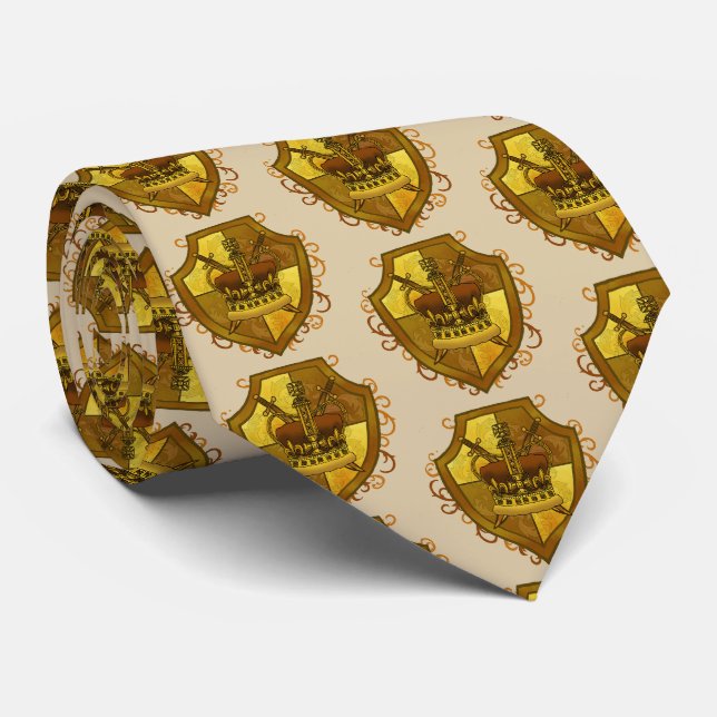 Brasão de Armas Coroa Espada Gravata Escudo (Rolled)
