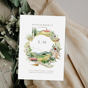 Brasão de Casamento Monograma da Toscana Itália