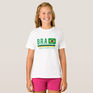 Brasil Código ISO-Alfa 3 Design T-Shirt