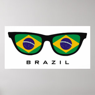 Brasil Shades de texto personalizado e poster de c
