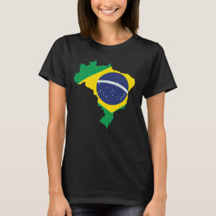 Brasil Sinalizador T-Shirt Design de Mapa Brasilei