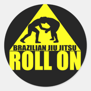 Brasileiro Jiu JItsu "rolo" na etiqueta