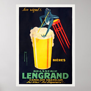 Brasserie Lengrand Vintage Comida de Poster de  e 