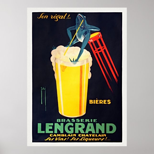Brasserie Lengrand Vintage Comida de Poster de  e  (Frente)