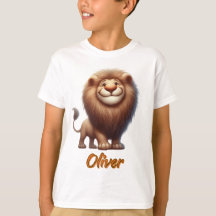 Brave Baby Lion - T-Shirt Personalizável Para Cria