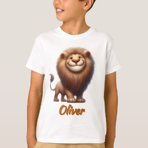 Brave Baby Lion - T-Shirt Personalizável Para Cria