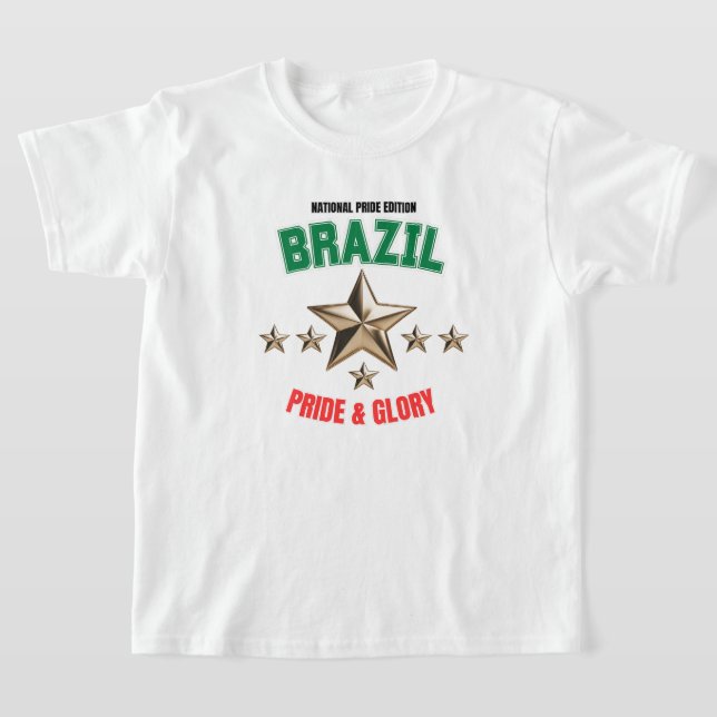 Brazil National Pride Edition Kids Basic T-Shirt (Postura )