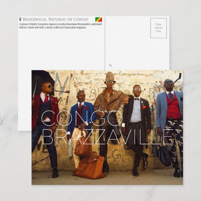 Brazzaville, República do Congo Cartão Postal de V (Frente/Verso)