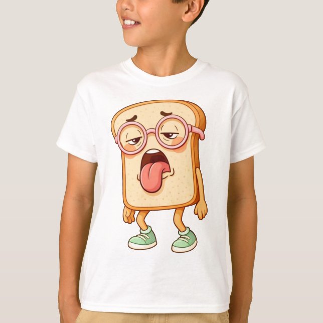 Bread Tony Tired Mood – Funny Bread T-Shirt (Frente)