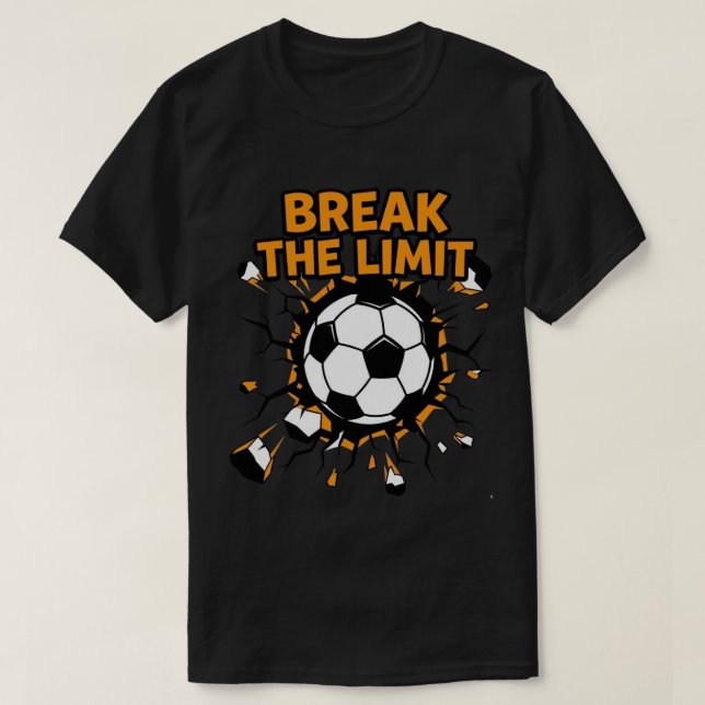 Break Limits Soccer Ball Fire Goal T-Shirt - Sport (Frente do Design)