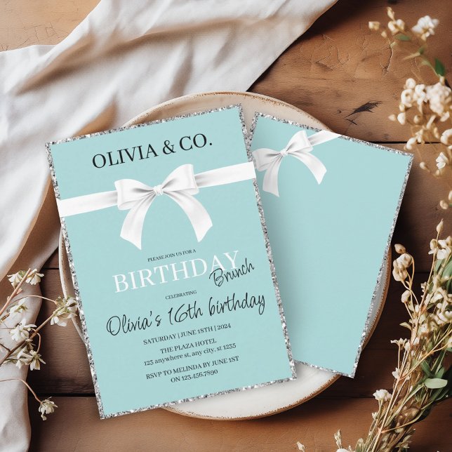Breakfast at Tiffany's Birthday brunch invitation (Criador carregado)
